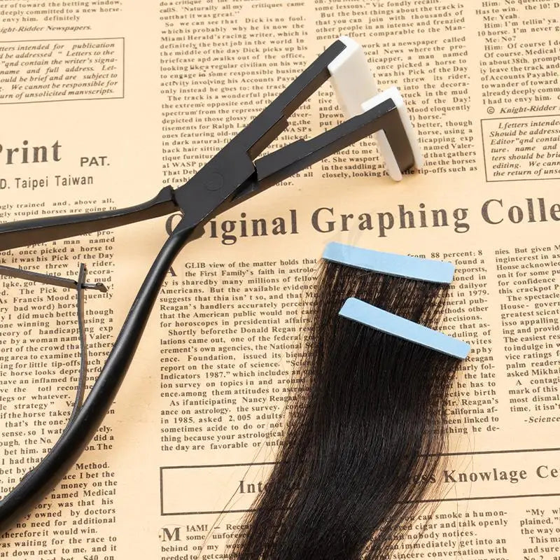 MRSHAIR Professional Hair Extension Pliers For Tape in Hair 4.5cm Deck Shape Stainless Steel Tape in Pliers Ergonomic Durable