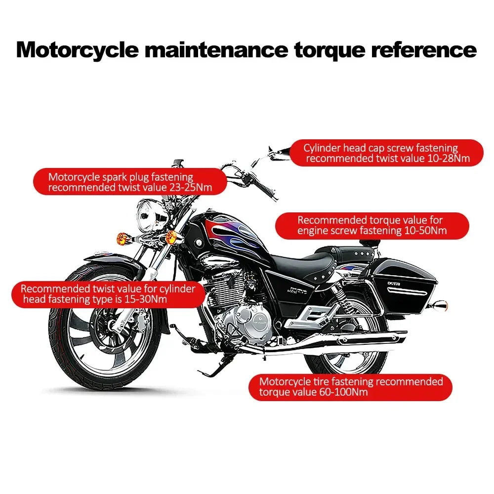 10-210N.m Torque Wrench 1/2"  Precise Reversible Ratchet Torques Key Professional Bicycle Motorcycle Car Automotive Tool