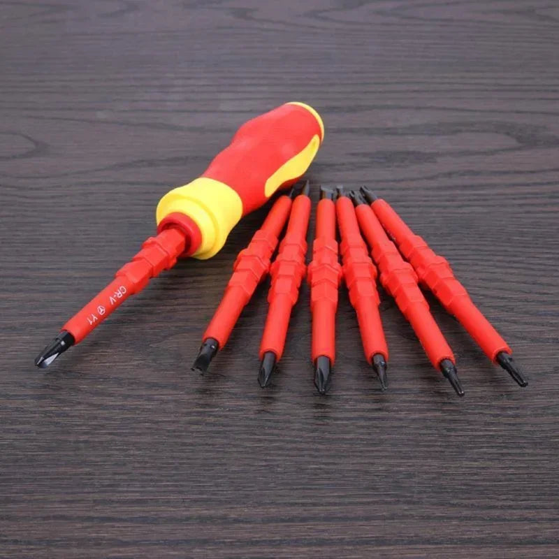 Electrician Repair Tools Kit Changeable Insulated Screwdrivers Set  Magnetic Slotted Bits Repair Tool Electrician Tool