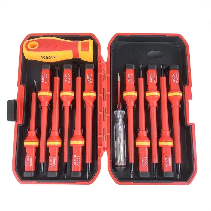 13 in 1 Electrician Screwdriver Set Phillips Slotted Torx Professional 1000V Insulated CRV Magnetic Screw Driver Changeable Bit