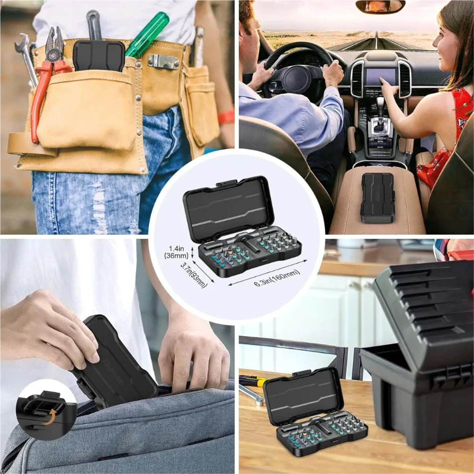 24 In 1 Multi-purpose Ratchet Wrench Screwdriver Set Magnetic Bits Tools Set DIY Household Repair Tool Precision Hand Tools Work