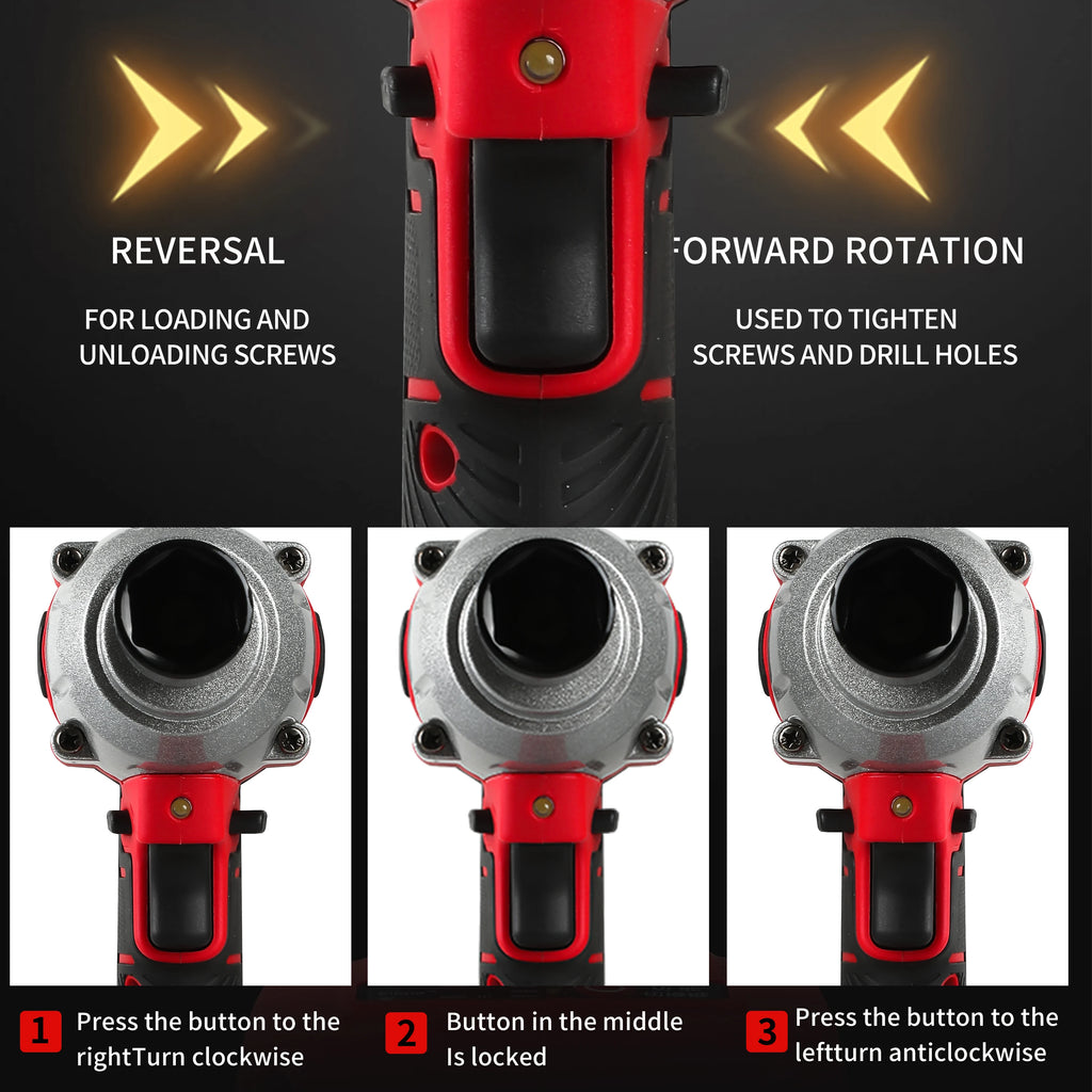 LYUWO 20V 420N. m Industrial Grade Impact Wrench For Automotive Repair, Woodworking, Lithium Battery, Brushless Electric Wrench