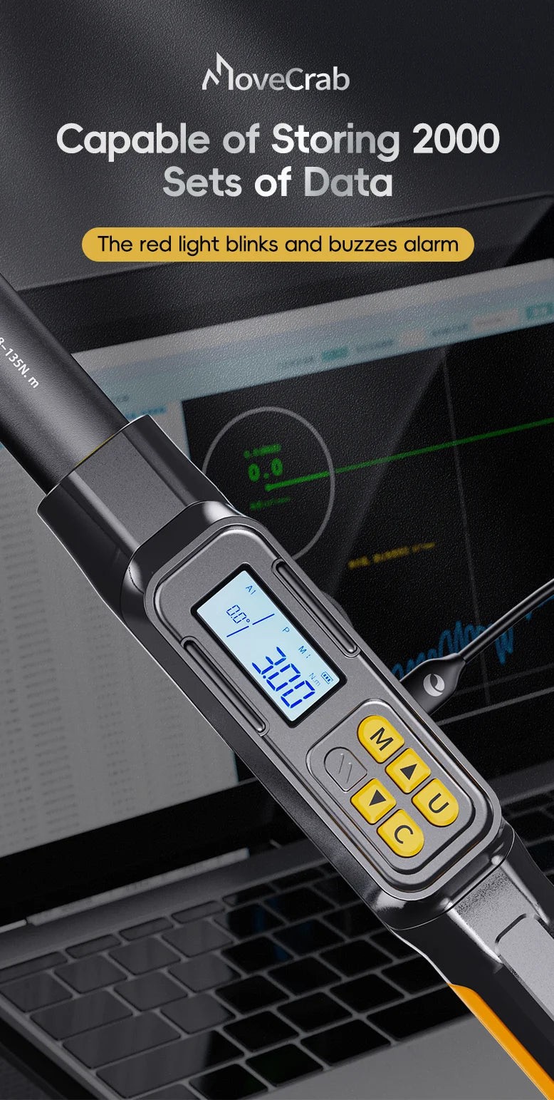 MoveCrab Angle Digital Torque Wrench Torque Wrench Preset Adjustable Car Maintenance