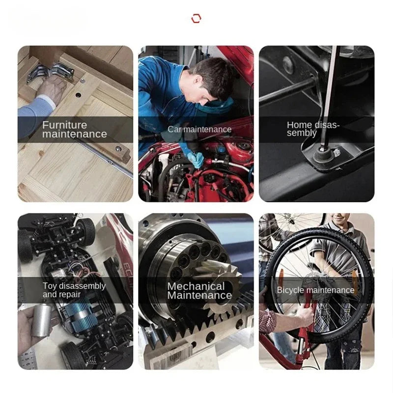 Allen Key Set，Allen Hex Wrench Screwdriver Set With Sleev Universal Torque Long Metric,for Motorcycles, Bicycles