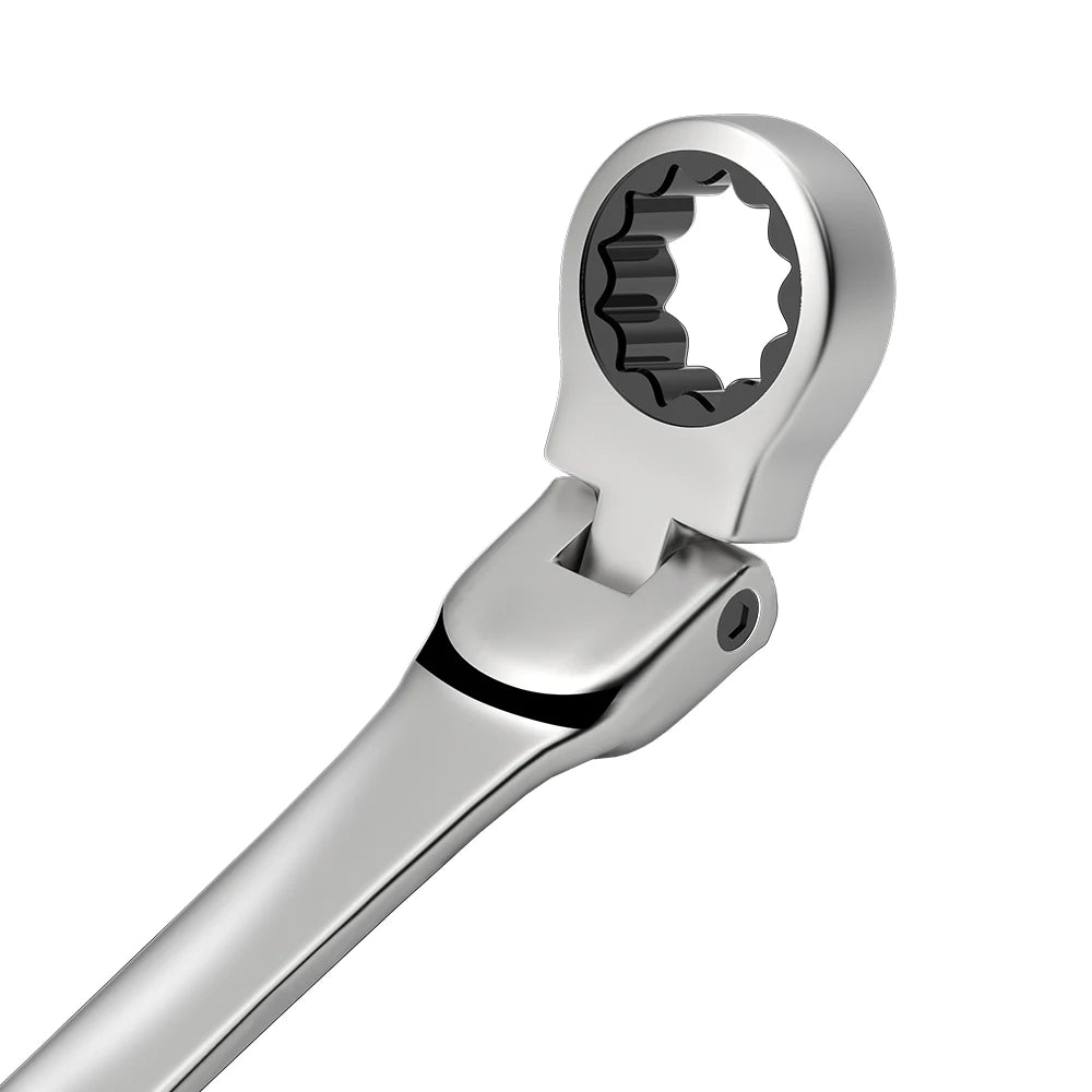 Ratchet Spanner Wrench Set 8-22mm Gear Ring Ratcheting Combination Wrench Kit Metric Flexible Head with Canvas Bag