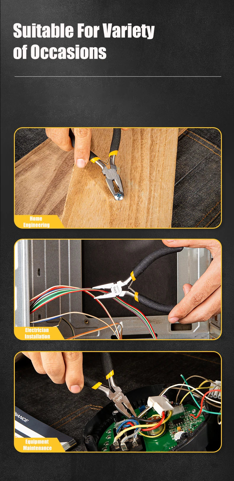 Deli Mini Pliers Making Pliers Precision Wire Cutters, Needle, Round & Bent Nose for Making, Chain Nose, Craft, Earring