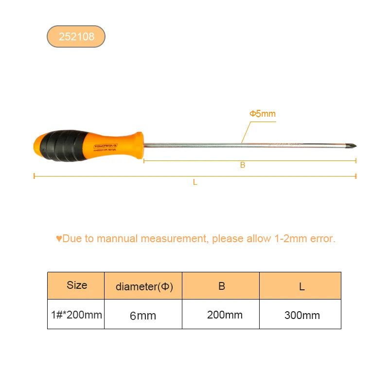 NINDEJIN 1pc electric magnetic screwdriver tools PH0 PH1 PH2 PH3 CR-V phillips screwdriver PP handle