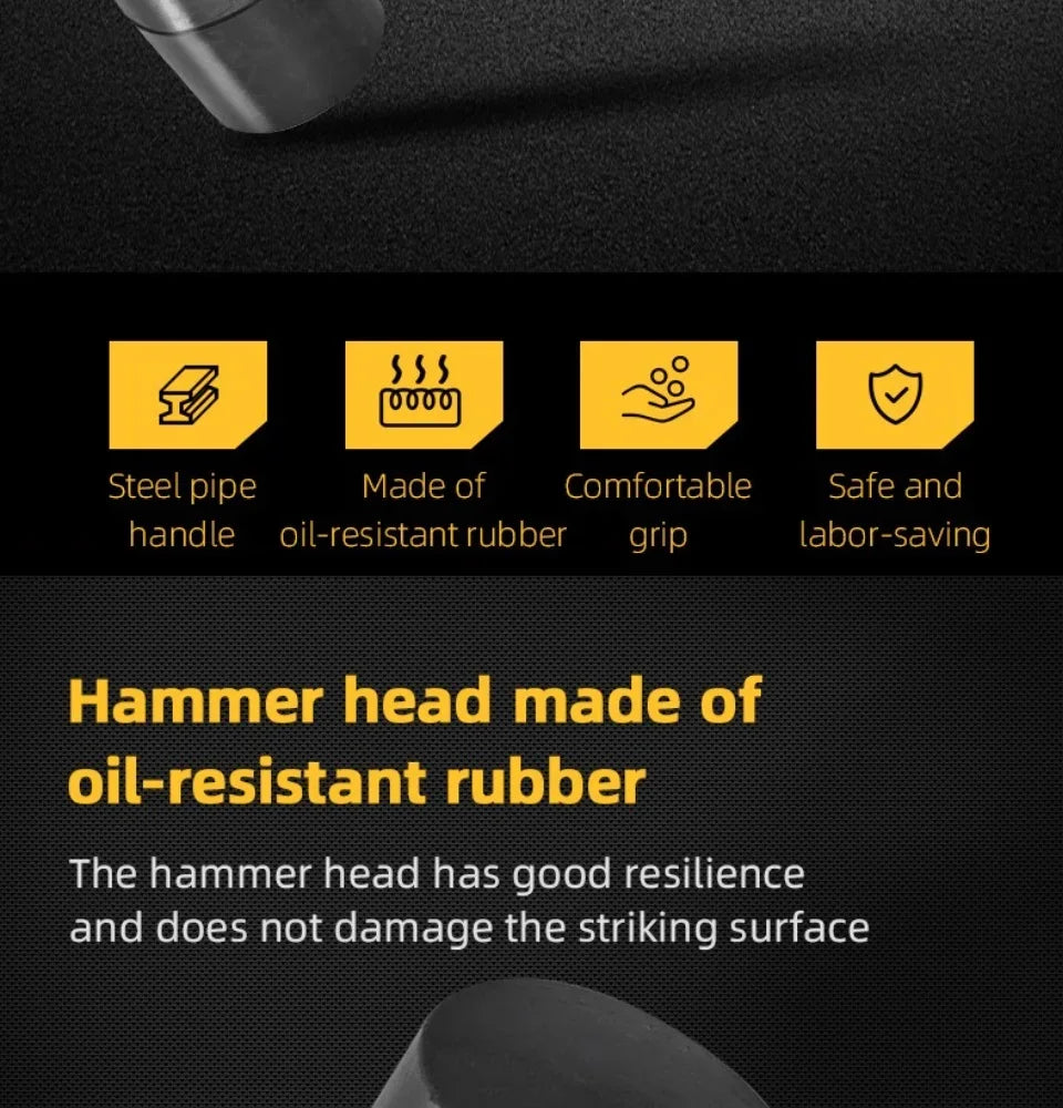 1 PCS 12/16/24OZ Rubber Hammer Durable Rubber Hammer Head for Camping Flooring Tent Stakes Woodworking Portable Repair Tools