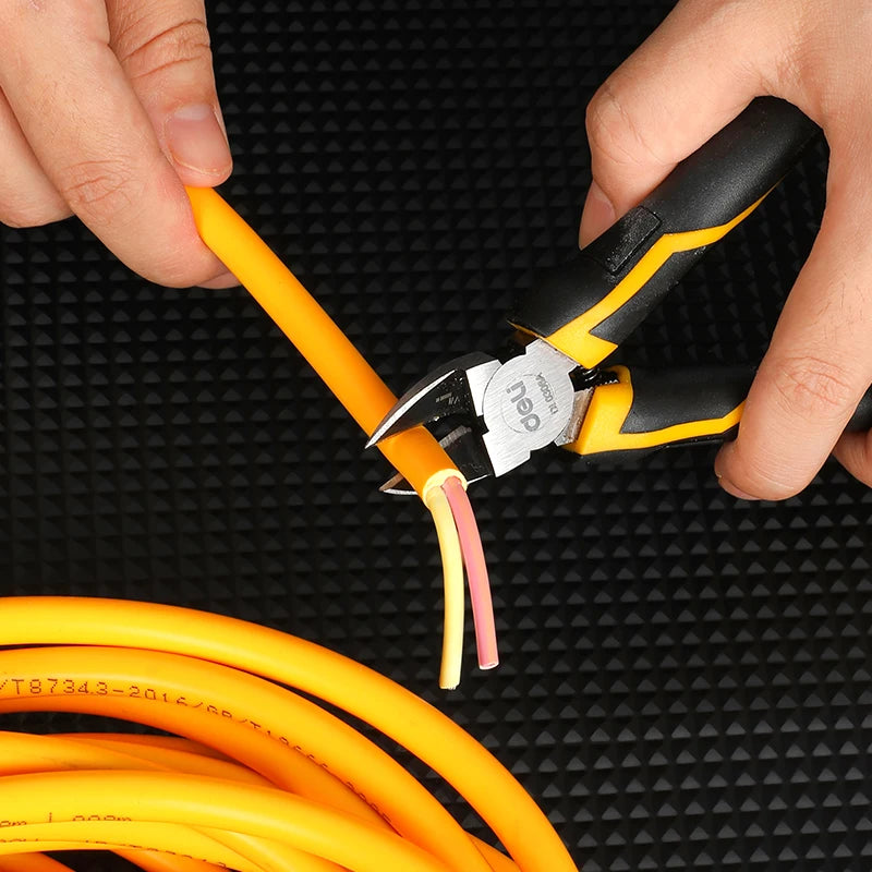 Deli 5 Inch 6 Inch Universal Plastic Nippers Mini Diagonal Pliers Multifunctional Hardware Hand Tools Electrician Wire Cutter